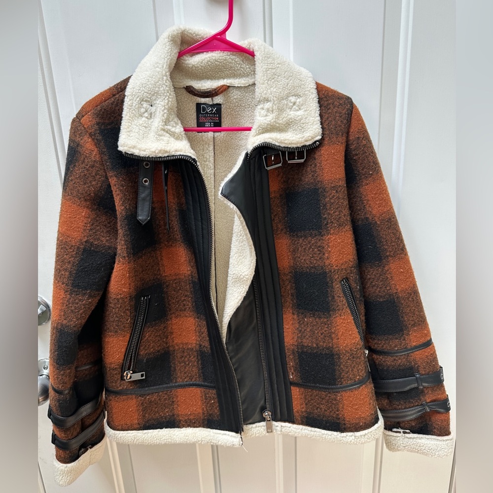 Dex Outerwear Plaid Bomber Jacket- Size Medium